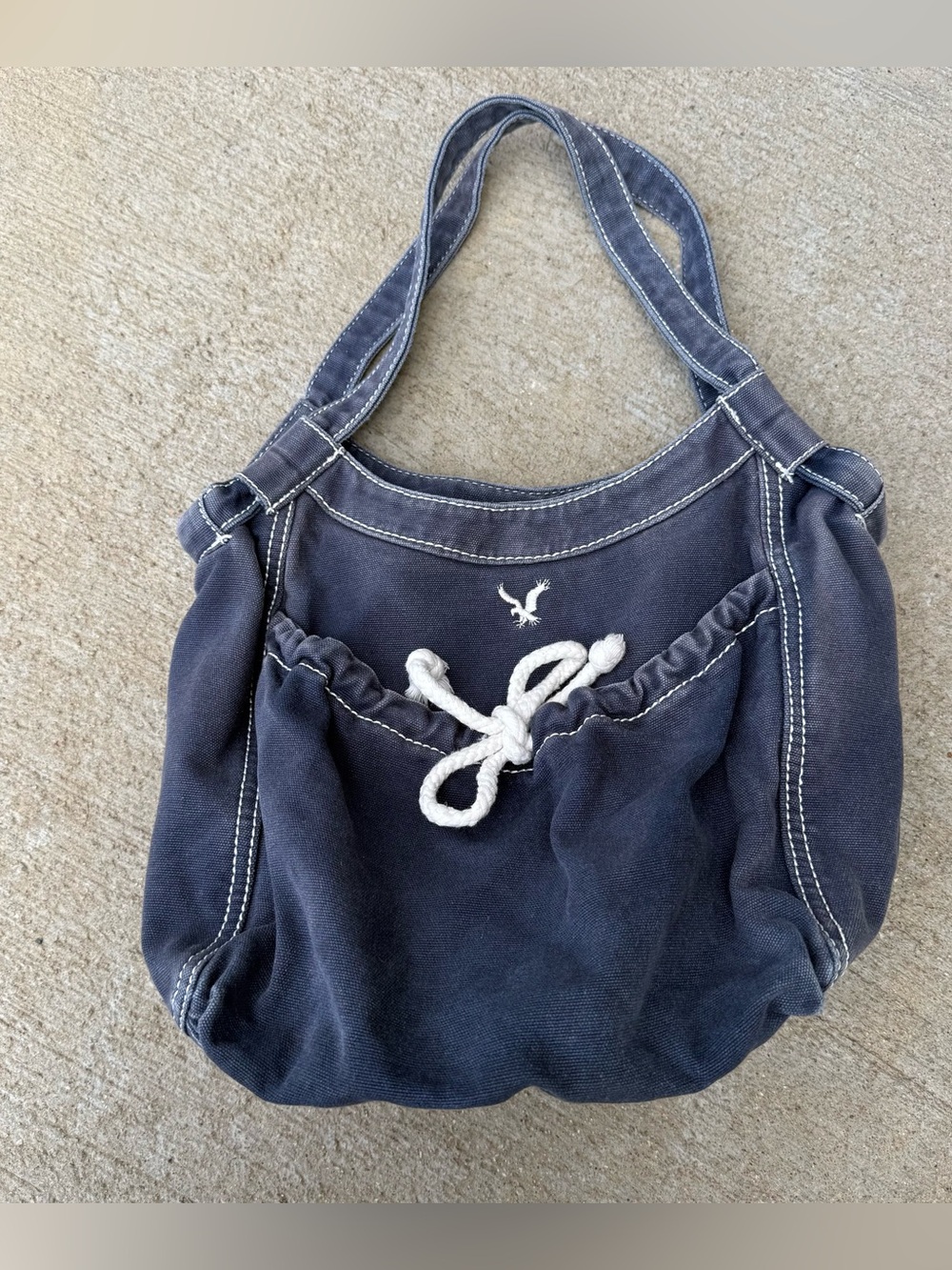 Vintage American Eagle shoulder bag Y2K blue cotton